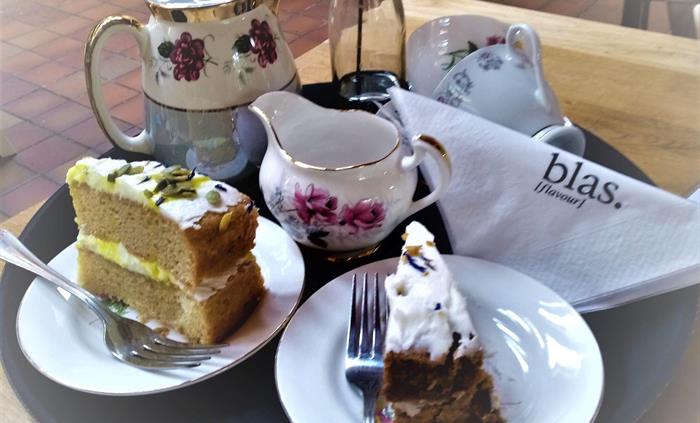 Tea and cake in Edie's Tearoom